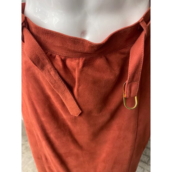 VTG Ode Lamb Suede One Button 2 Piece Skirt Long Sleeve jacket Suit Size S - Picture 8 of 14